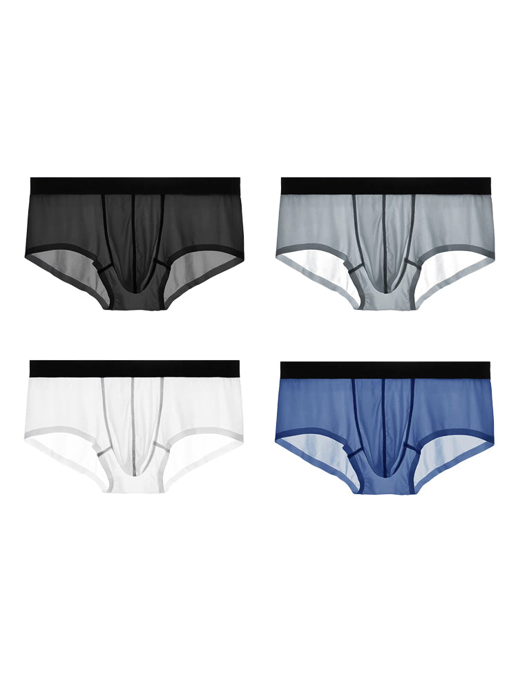 4 Pack Men's Moisture-Wicking Ice Silk Breathable Stretch Fit Trunks | dmunderwear variant image