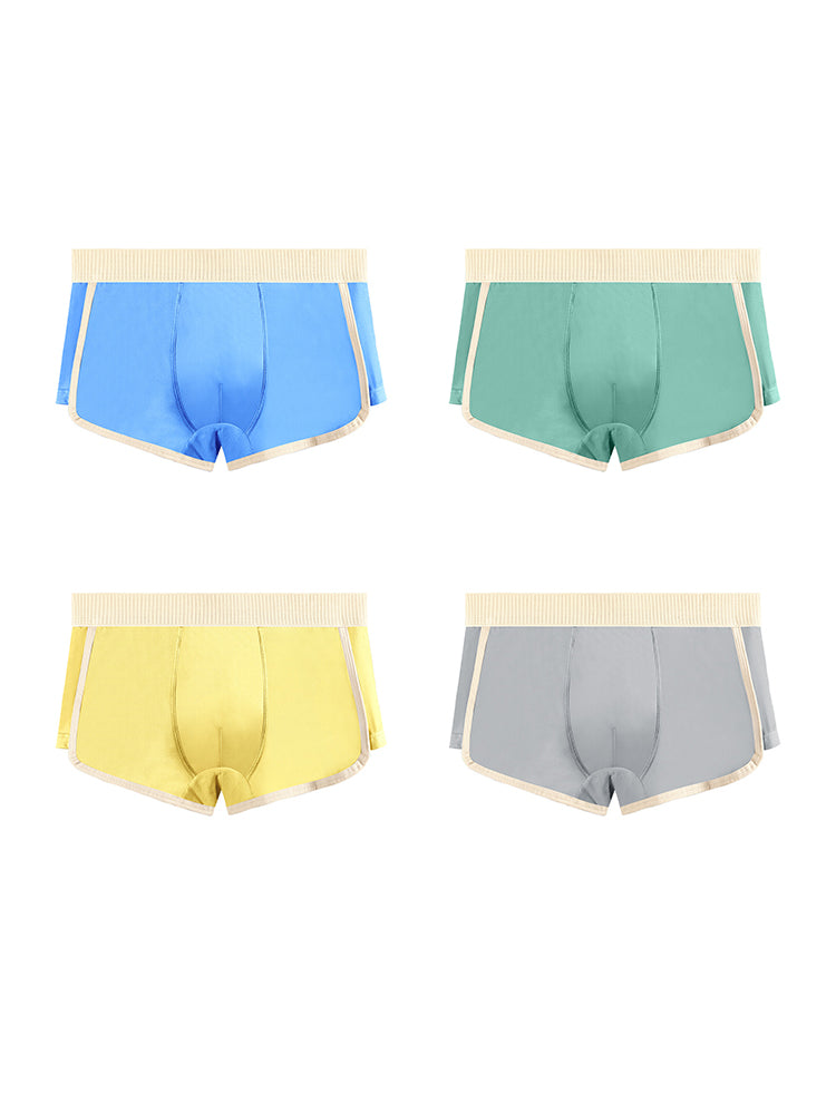 4 Pack Men's Premium Cotton Antibacterial Mid-Rise Ultra-Soft Trunks | dmunderwear detail image 16