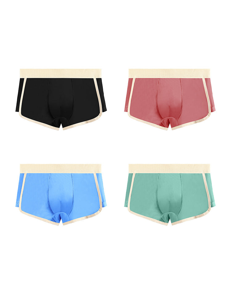 4 Pack Men's Premium Cotton Antibacterial Mid-Rise Ultra-Soft Trunks | dmunderwear variant image