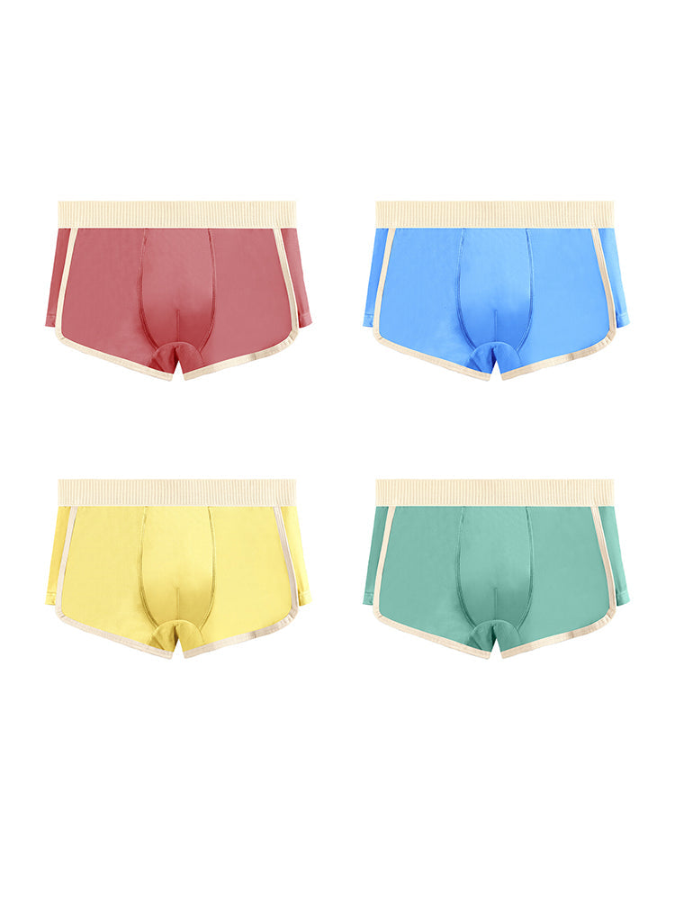 4 Pack Men's Premium Cotton Antibacterial Mid-Rise Ultra-Soft Trunks | dmunderwear detail image 20