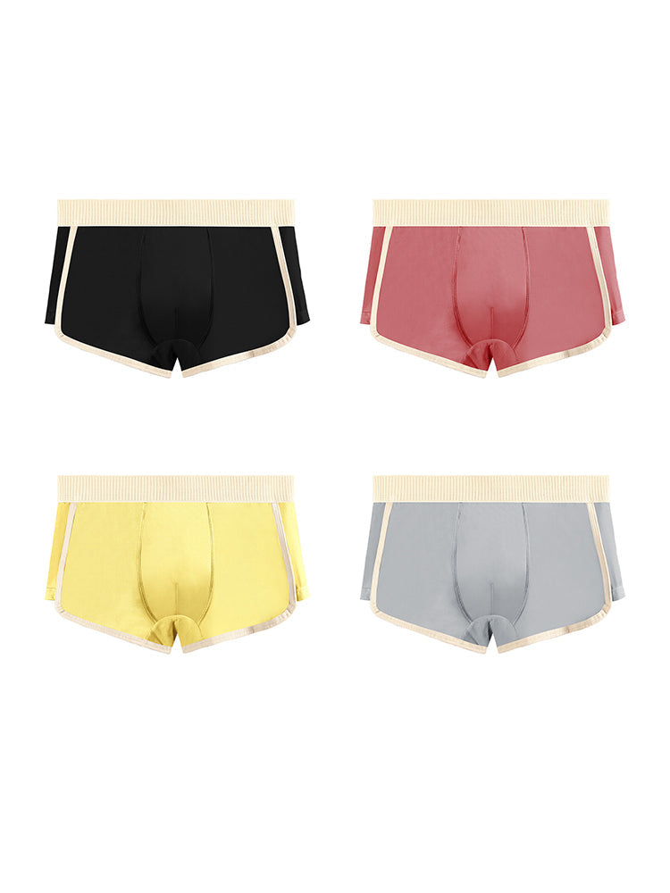 4 Pack Men's Premium Cotton Antibacterial Mid-Rise Ultra-Soft Trunks | dmunderwear detail image 9