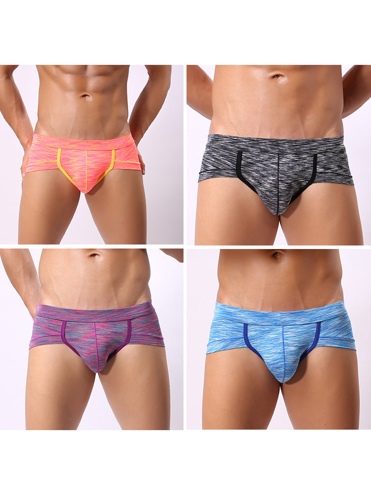 4 Pack Men's Premium Cotton Antibacterial Supportive Large Pouch Zero-Irritation Trunks | dmunderwear variant image