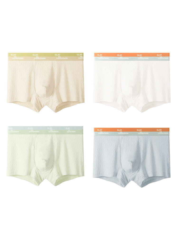 4 Pack Men's Pure Cotton Antibacterial Ultra-Soft Skin-Friendly Stretch Trunks | dmunderwear variant image