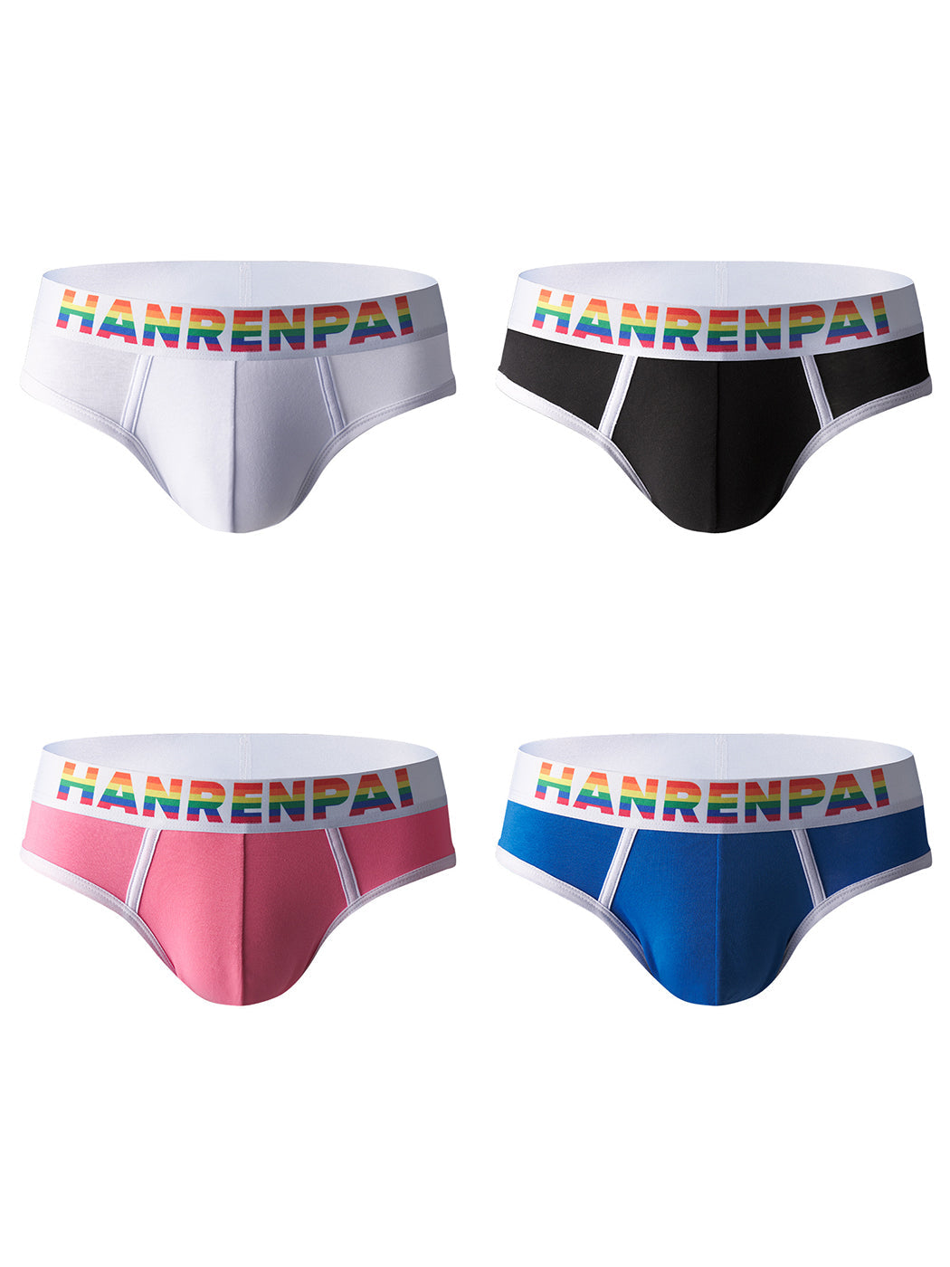 4 Pack Men's Rainbow Letter Belt Briefs | dmunderwear variant image