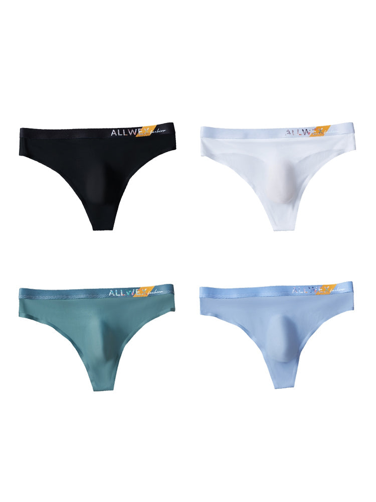 4 Pack Men's Second-Skin Feel 3D Pouch Cooling Touch Thongs | dmunderwear variant image