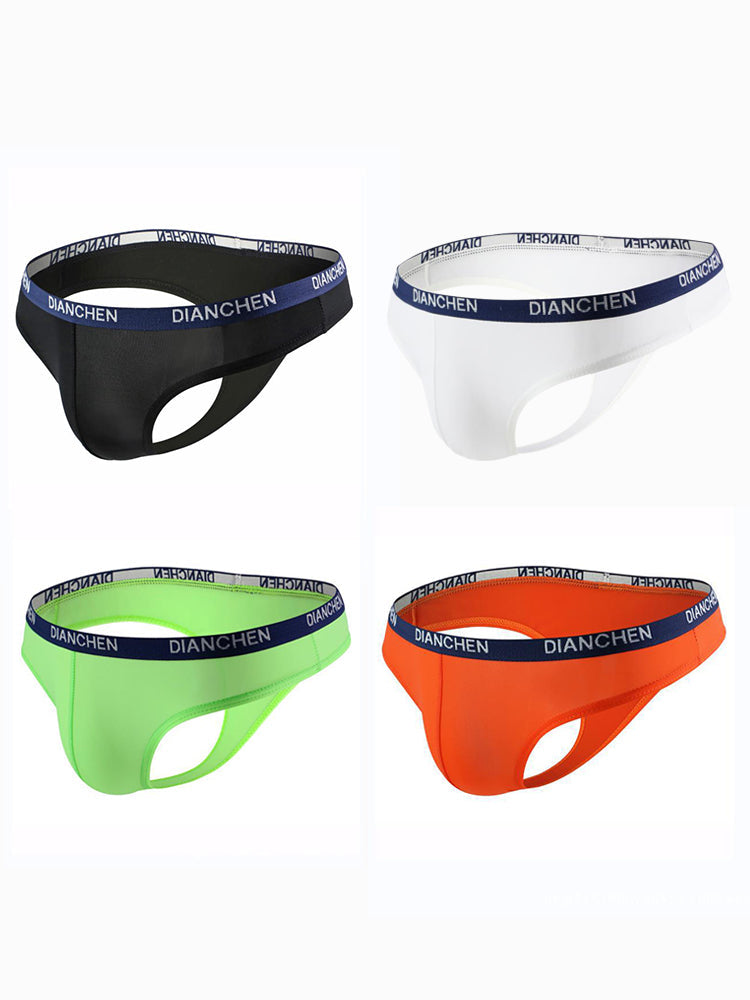 4 Pack Men's Sexy Comfortable Ice Silk Breathable Thong | dmunderwear variant image