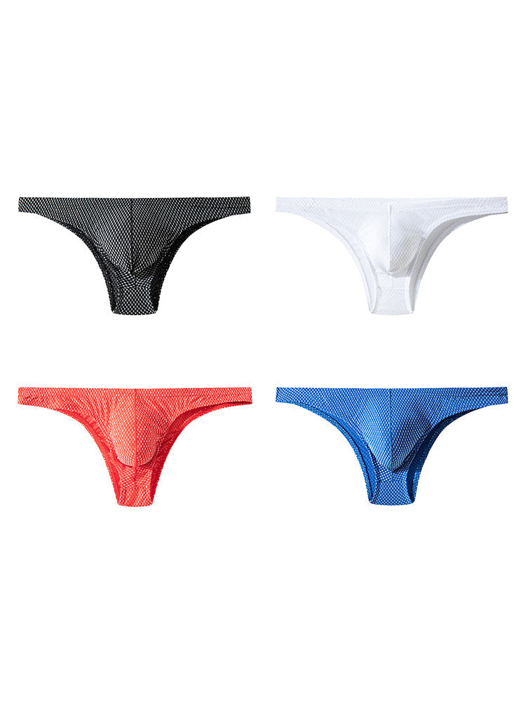 4 Pack Men's Sexy Low-Rise Durable Stretch Skin-Friendly Thongs | dmunderwear variant image