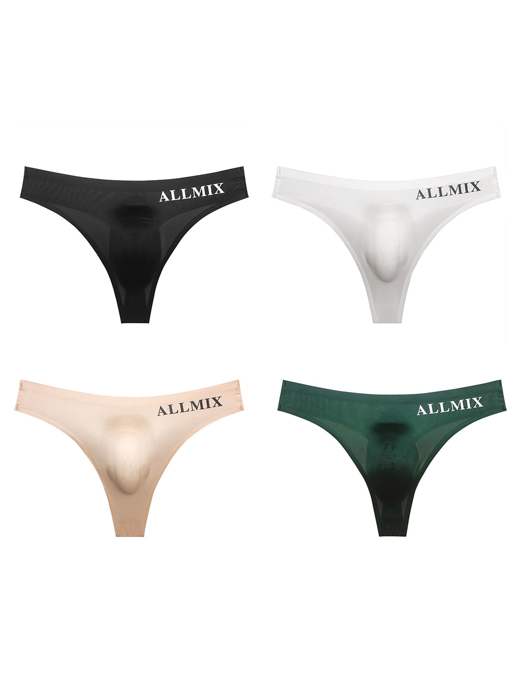 4 Pack Men's Sexy Seamless T-back Thongs | dmunderwear variant image