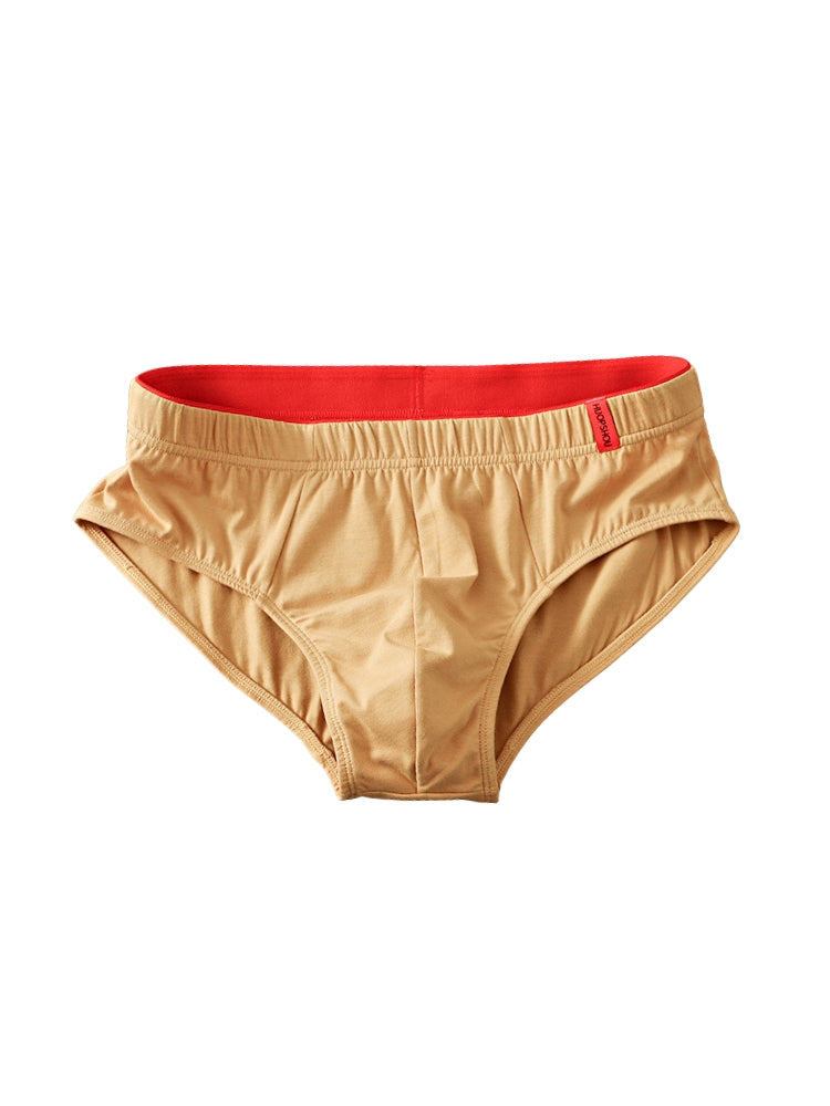 4 Pack Men's Solid Color Cotton Low-Rise Seamless Comfort Briefs | dmunderwear detail image 1