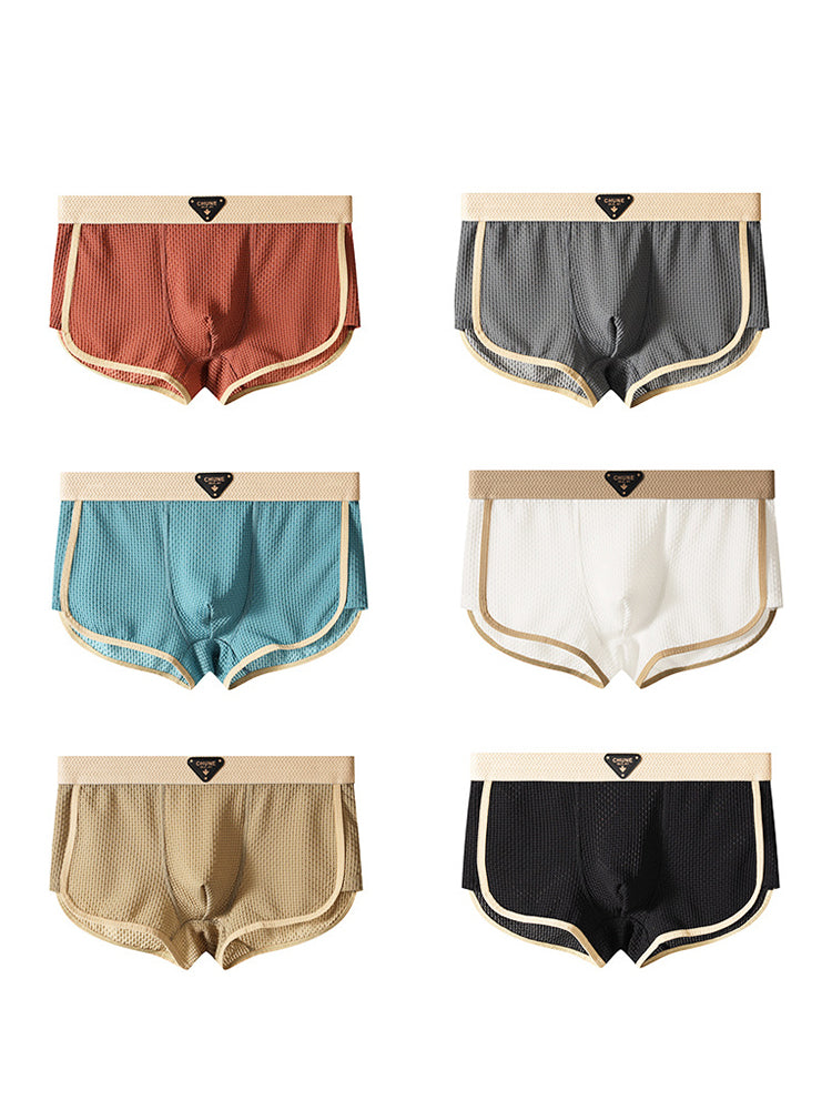 4 Pack Men's Solid Color Mid-Rise Breathable Seamless Comfort Trunks | dmunderwear detail image 12