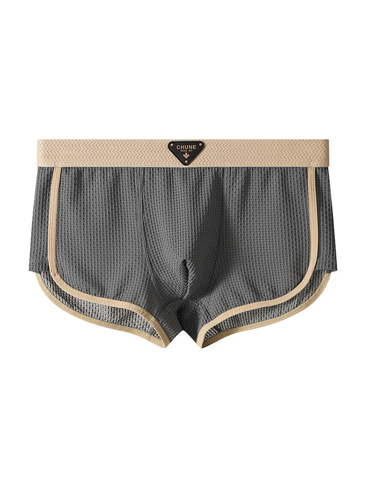 4 Pack Men's Solid Color Mid-Rise Breathable Seamless Comfort Trunks | dmunderwear detail image 15