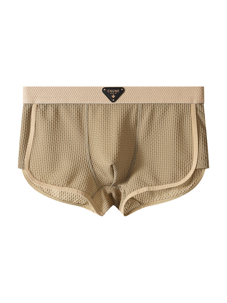 4 Pack Men's Solid Color Mid-Rise Breathable Seamless Comfort Trunks | dmunderwear detail image 18