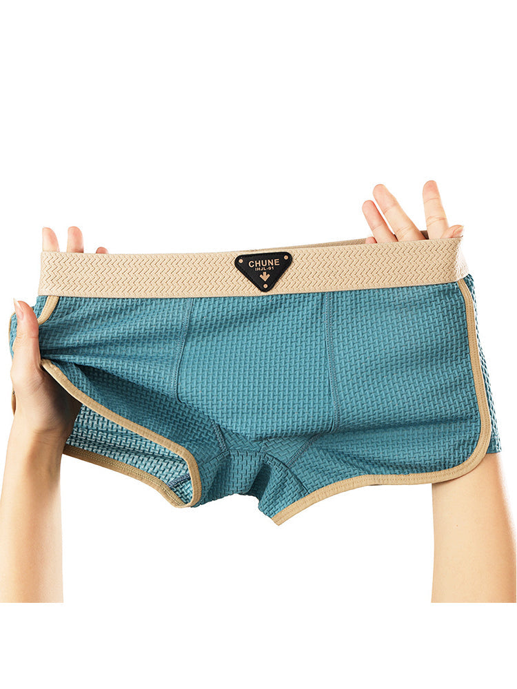 4 Pack Men's Solid Color Mid-Rise Breathable Seamless Comfort Trunks | dmunderwear detail image 9