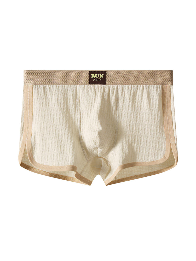 4 Pack Men's Solid Textured Minimalist Mid-Rise Breathable Trunks | dmunderwear detail image 1