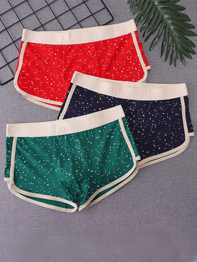 4-pack Men's Starry Sky Pure Cotton Personality Trendy Youth Boxer Briefs | dmunderwear