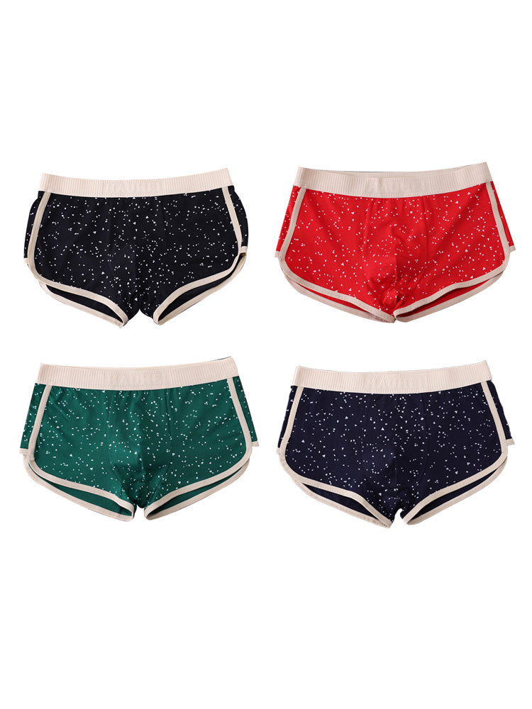 4-pack Men's Starry Sky Pure Cotton Personality Trendy Youth Boxer Briefs | dmunderwear variant image
