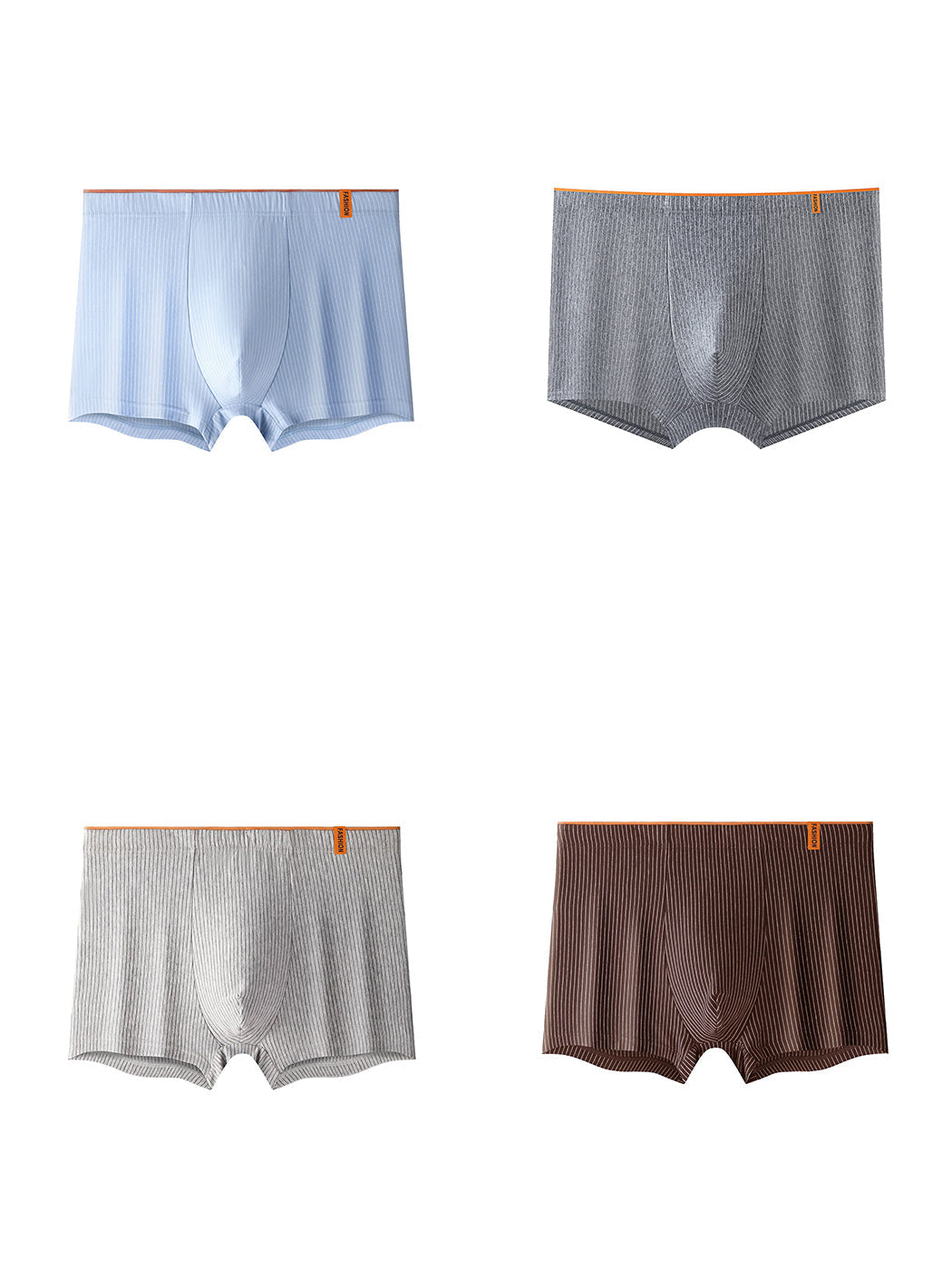 4 Pack Men's Striped Printed Breathable Cotton Trunks | dmunderwear variant image