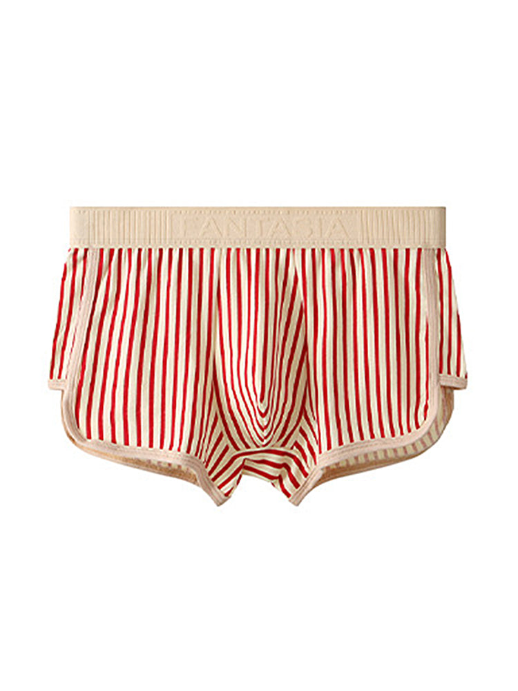 4 Pack Men's Striped Pure Cotton Breathable Loose-Fit Comfortable Trunks | dmunderwear detail image 18