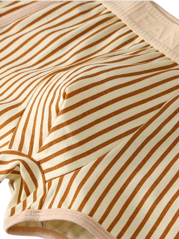 4 Pack Men's Striped Pure Cotton Breathable Loose-Fit Comfortable Trunks | dmunderwear detail image 3