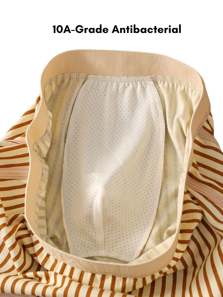 4 Pack Men's Striped Pure Cotton Breathable Loose-Fit Comfortable Trunks | dmunderwear detail image 5