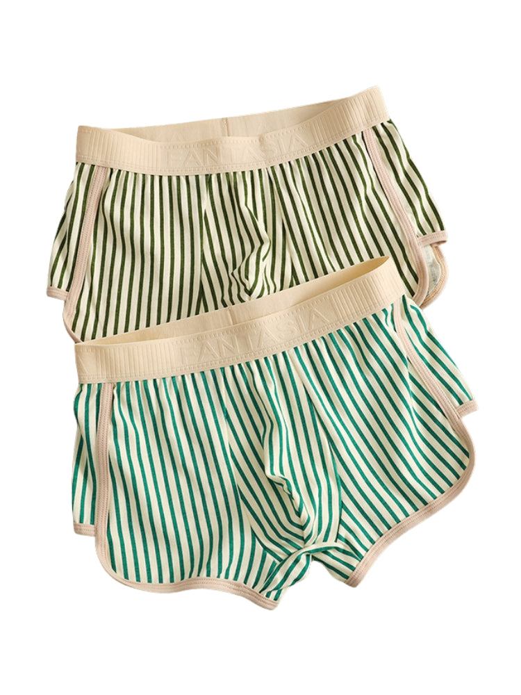 4 Pack Men's Striped Pure Cotton Breathable Loose-Fit Comfortable Trunks | dmunderwear detail image 8