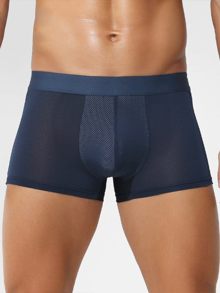 4 Pack Men's Thin Ultra Breathable Mesh Trunks | dmunderwear detail image 1