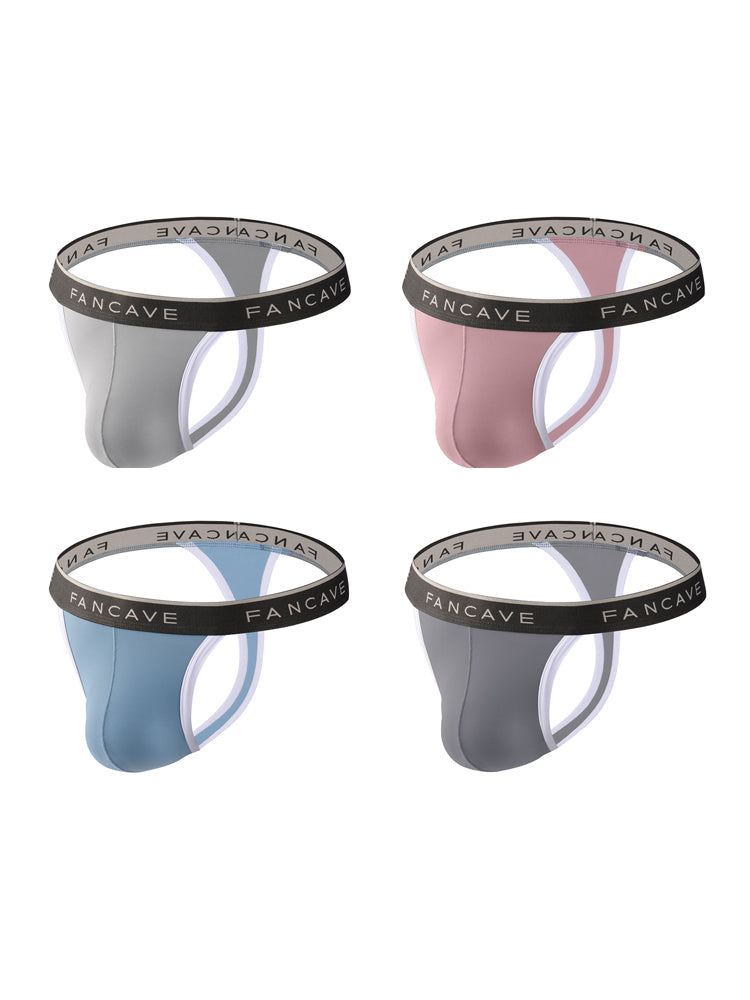 4 Pack Men's Ultra-Lightweight Sheer Icy Mesh Thongs | dmunderwear variant image