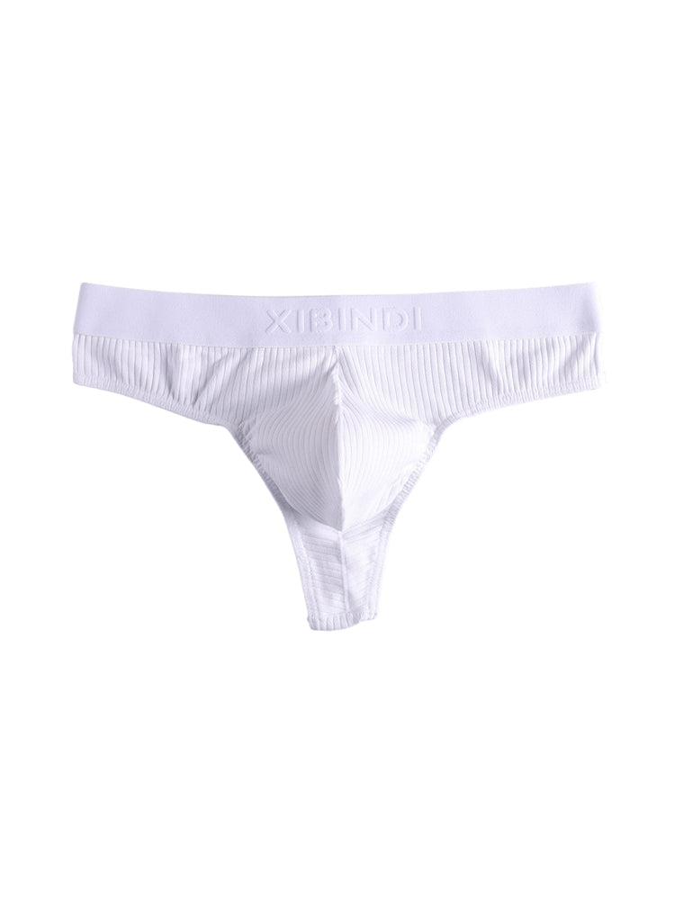 4-Pack Men's Ultra-Soft Cotton Mid-Rise Stay-Put Fit Seamless Thong | dmunderwear detail image 1