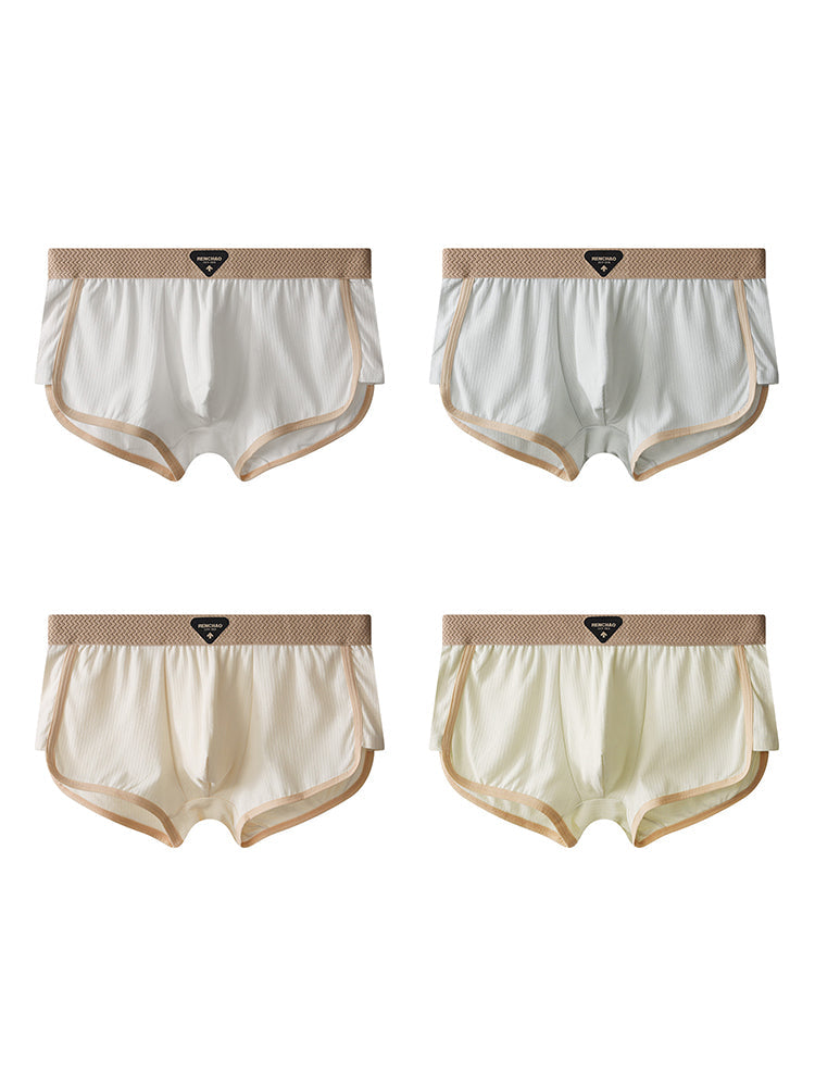 4 Pack Men's Ultra-Soft Premium Cotton Seamless Comfort Trunks | dmunderwear variant image