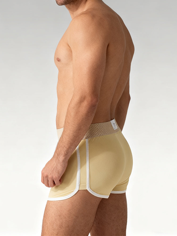 4 Pack Men's Ultra-Thin Breathable Solid Color Separated Pouch Smooth Trunks | dmunderwear detail image 10
