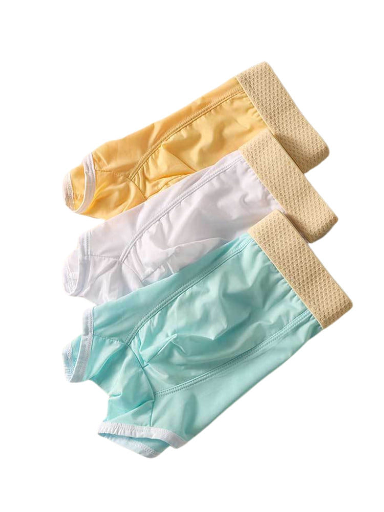 4 Pack Men's Ultra-Thin Breathable Solid Color Separated Pouch Smooth Trunks | dmunderwear detail image 19