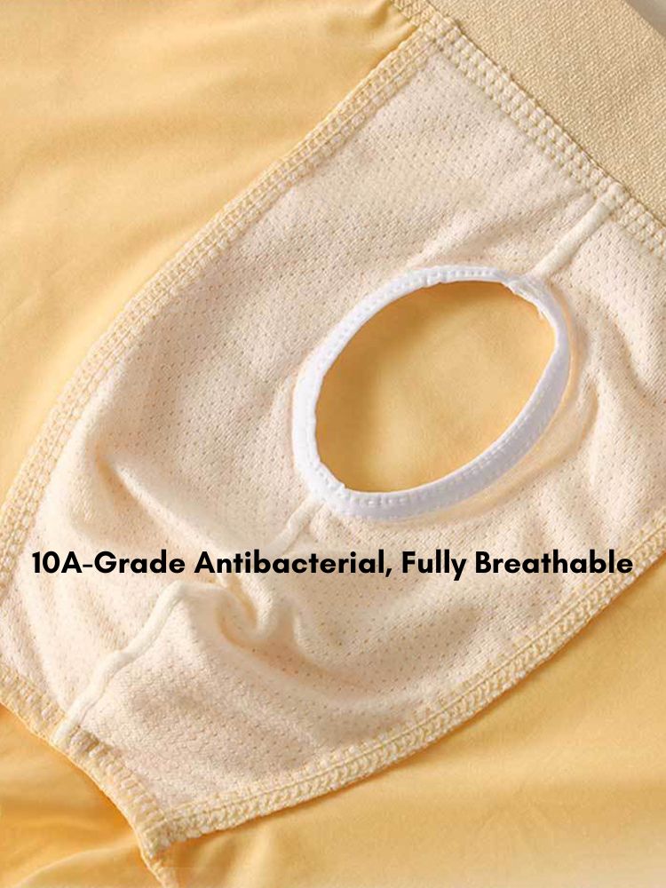 4 Pack Men's Ultra-Thin Breathable Solid Color Separated Pouch Smooth Trunks | dmunderwear detail image 3