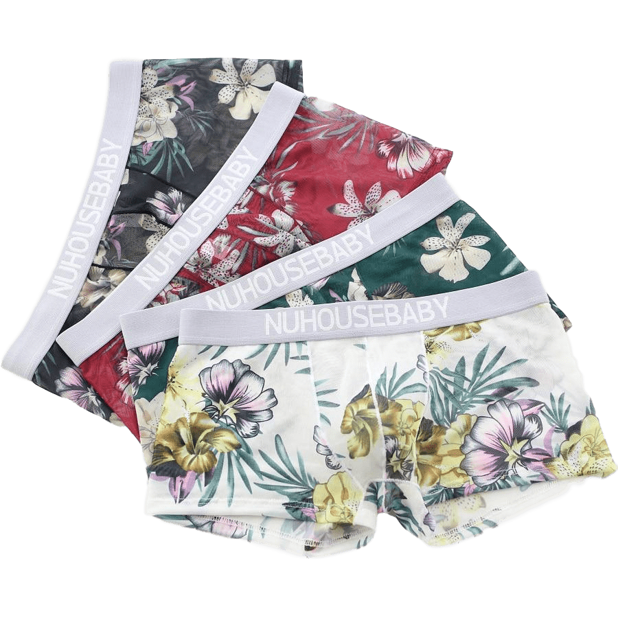 4 Pack Sheer Floral Trunks | dmunderwear