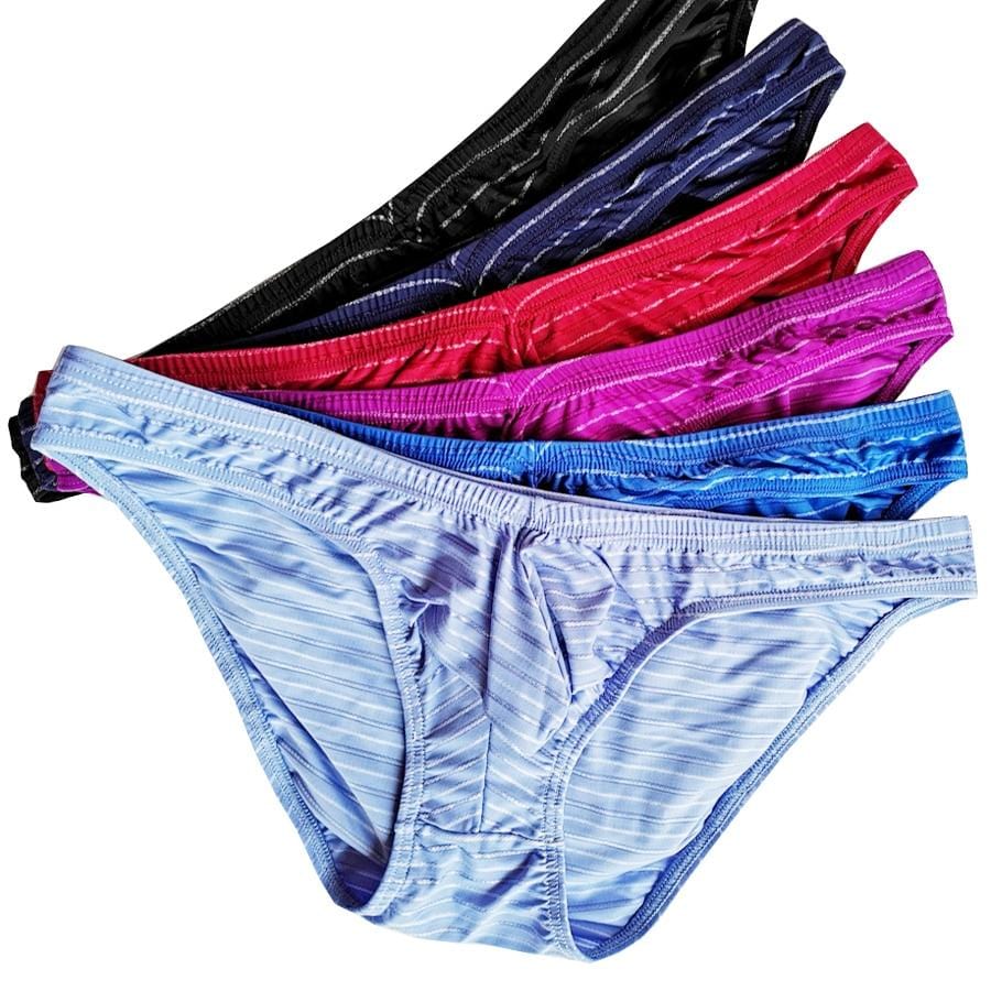 5 Pack Light Striped Bulge Briefs | dmunderwear
