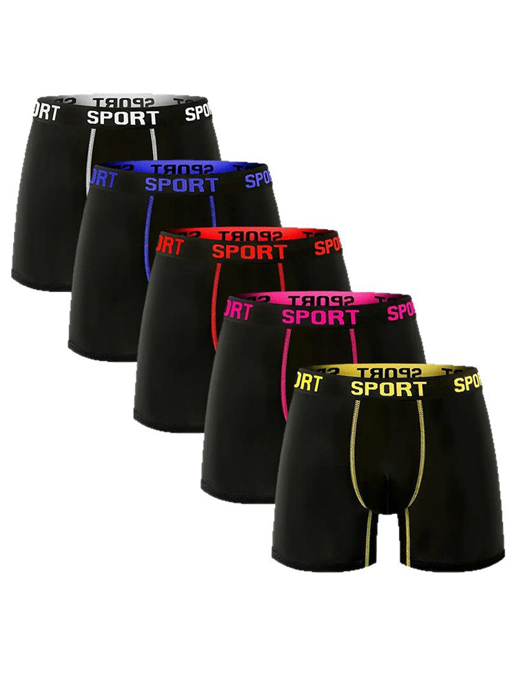 5 Pack Men's Extended Length Seamless Comfort Sporty Cut Odor-Control Boxers Briefs | dmunderwear variant image