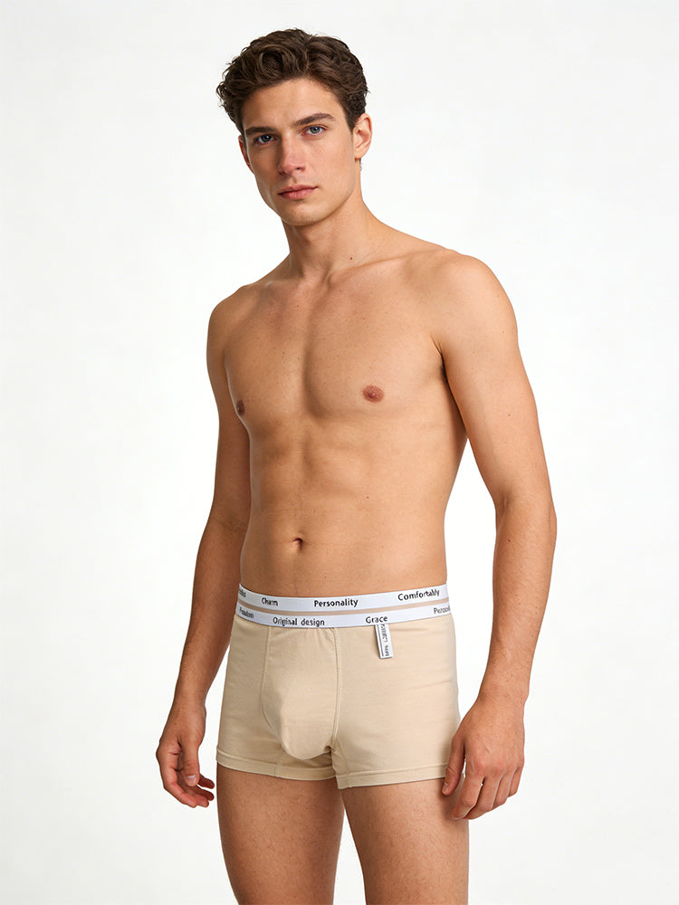 5 Pack Men's Ultra-Soft Antibacterial Cotton Trendy Design Stretchy Trunks | dmunderwear detail image 1