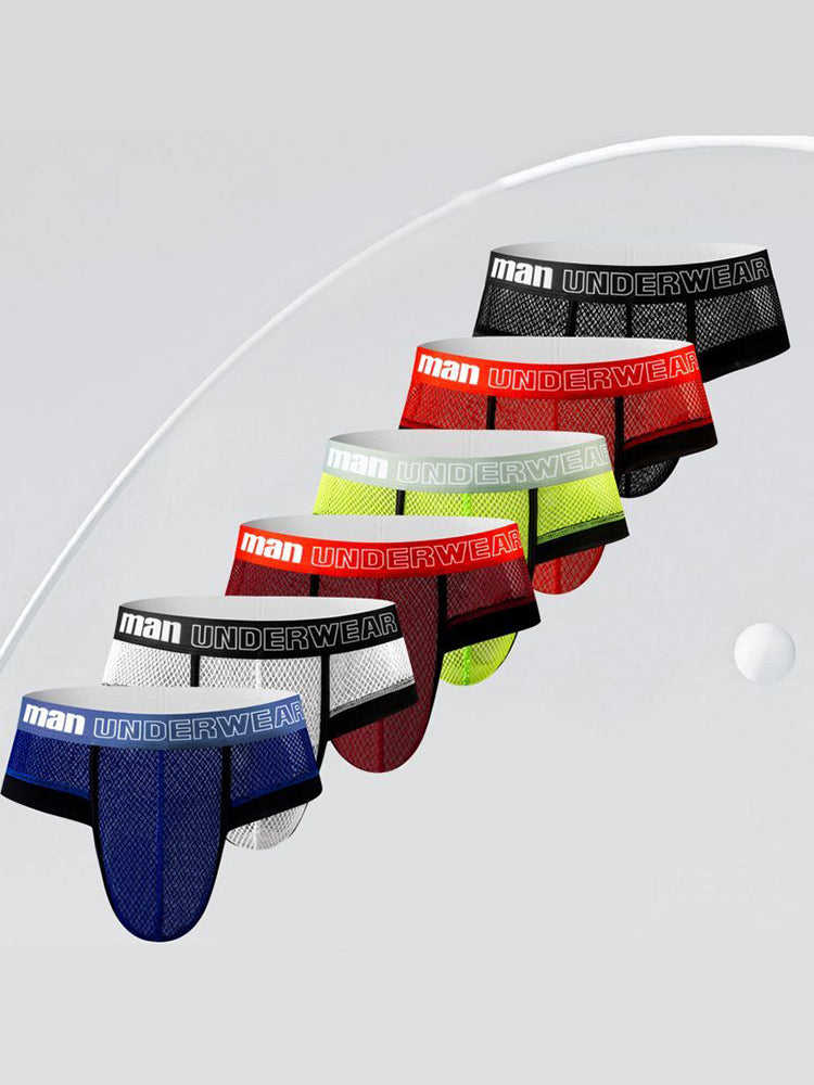 6 Pack Men's Professional Mesh Large Supportive Pouch Breathable Briefs | dmunderwear variant image
