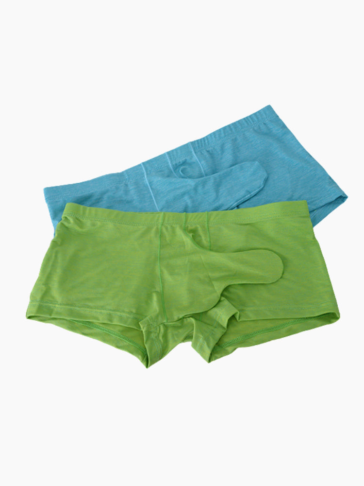 7 Pack Men's Solid Color Supportive Separated Pouch Seamless Comfort Trunks | dmunderwear detail image 10