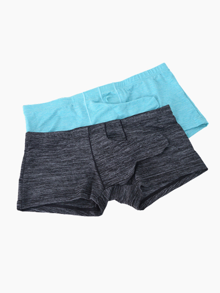 7 Pack Men's Solid Color Supportive Separated Pouch Seamless Comfort Trunks | dmunderwear detail image 4