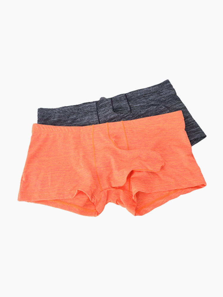 7 Pack Men's Solid Color Supportive Separated Pouch Seamless Comfort Trunks | dmunderwear detail image 5