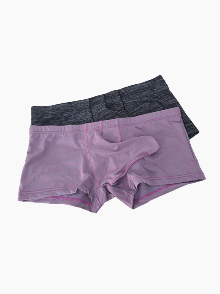 7 Pack Men's Solid Color Supportive Separated Pouch Seamless Comfort Trunks | dmunderwear detail image 6