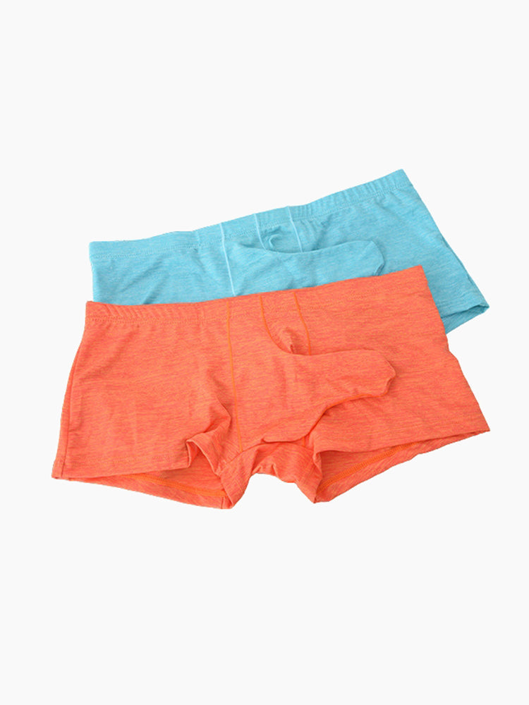 7 Pack Men's Solid Color Supportive Separated Pouch Seamless Comfort Trunks | dmunderwear detail image 9