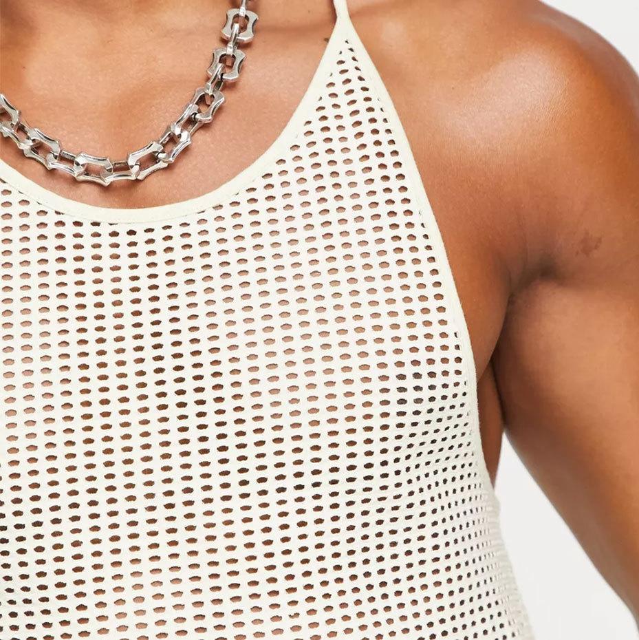 Backless o ring sleeveless hollow out solid cami top | dmunderwear detail image 3