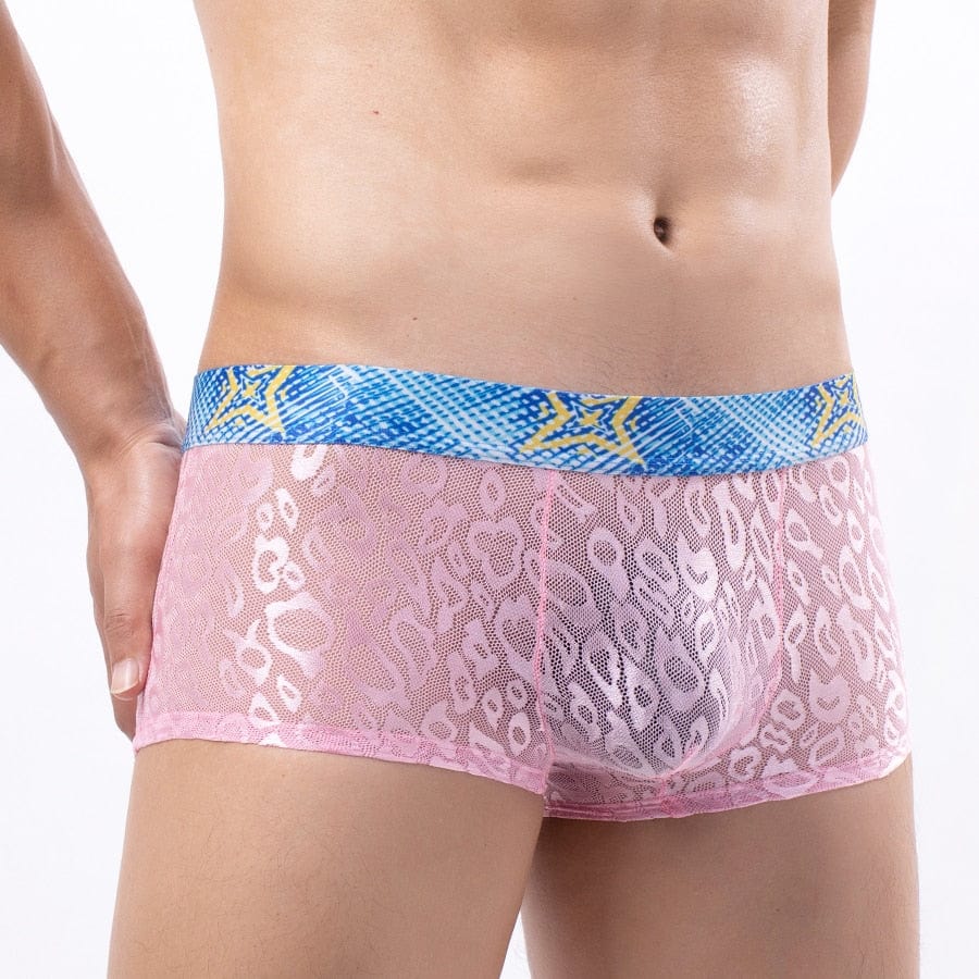 Bold Leopard Lace Trunks | dmunderwear detail image 11