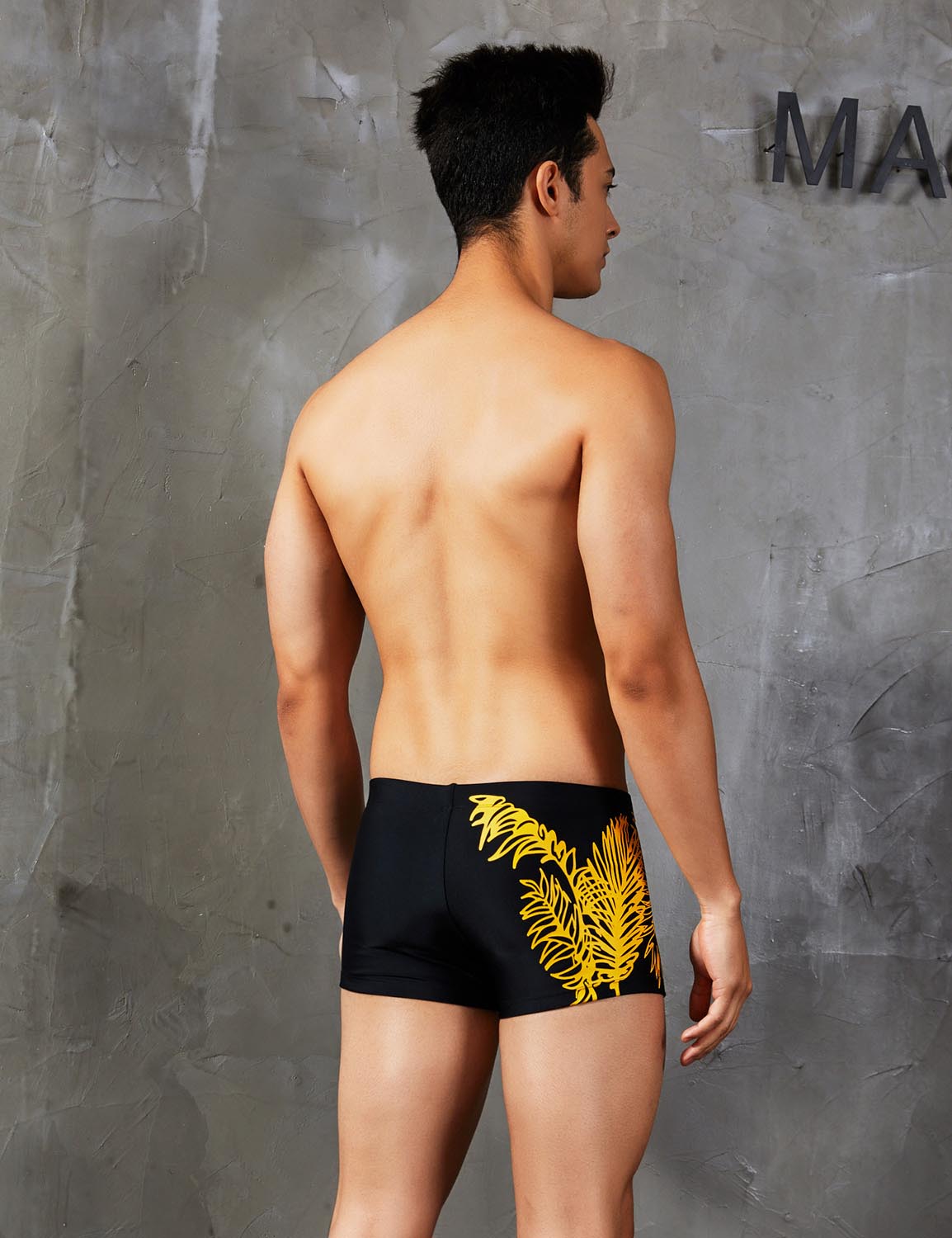 Boxer Brief Leaf Pattern Swimwear 90802 | dmunderwear detail image 13