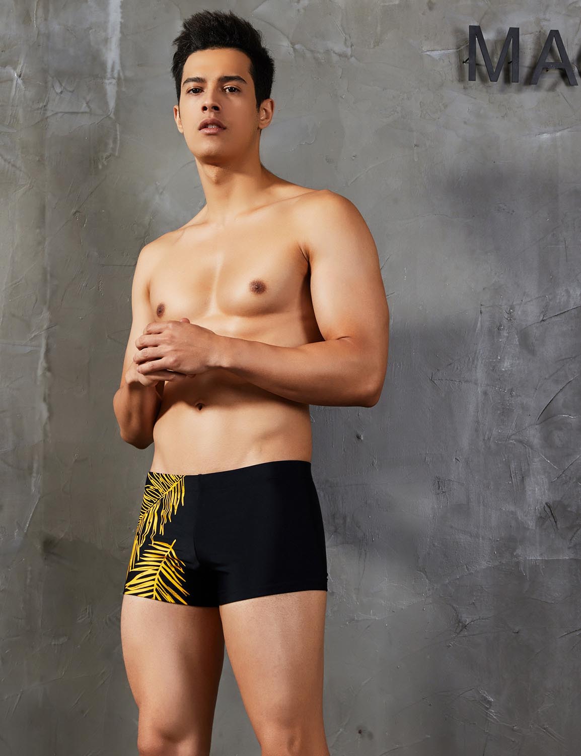 Boxer Brief Leaf Pattern Swimwear 90802 | dmunderwear detail image 14