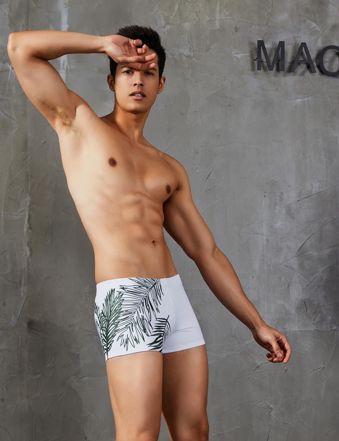 Boxer Brief Leaf Pattern Swimwear 90802 | dmunderwear detail image 19