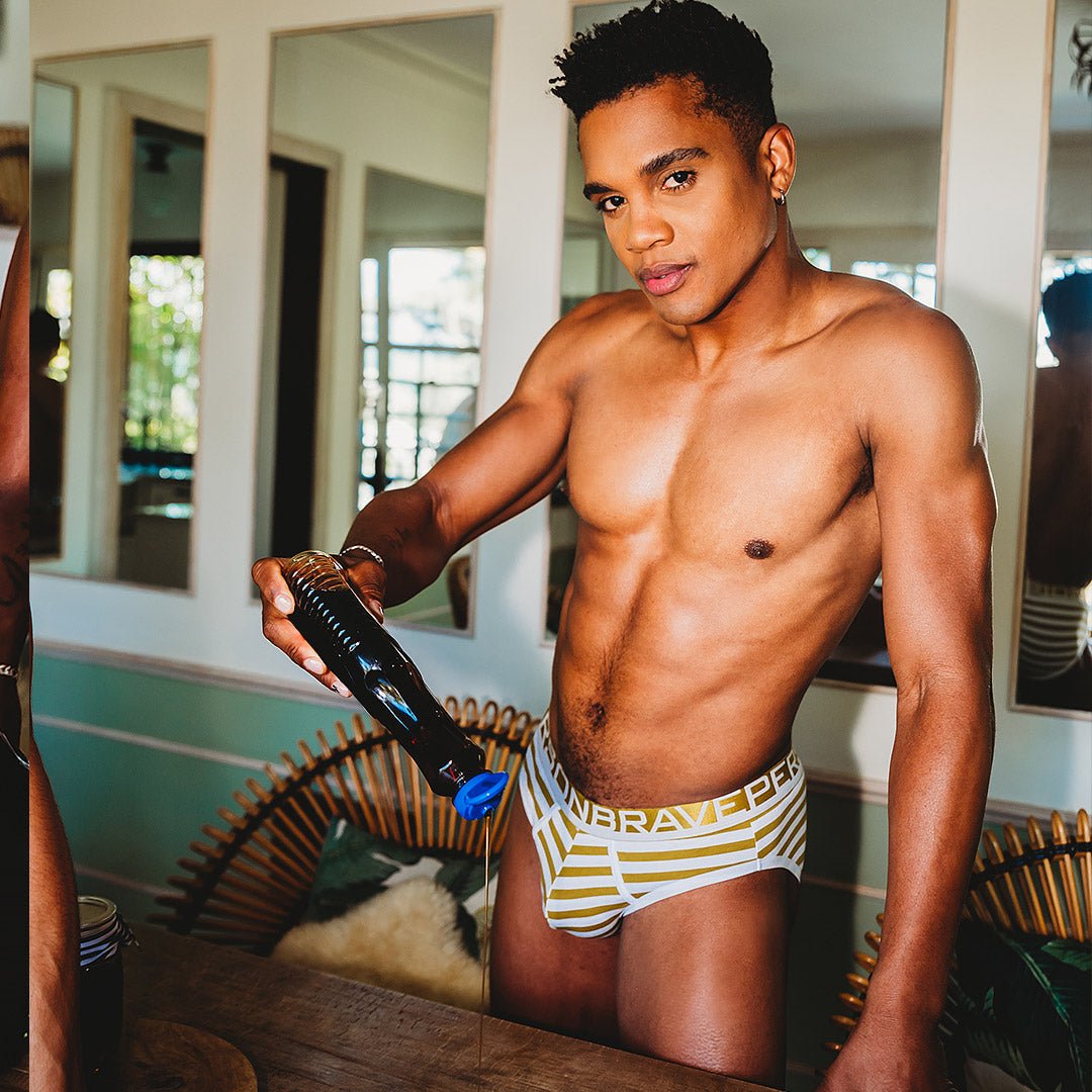 Brave Person Striped Briefs | dmunderwear variant image