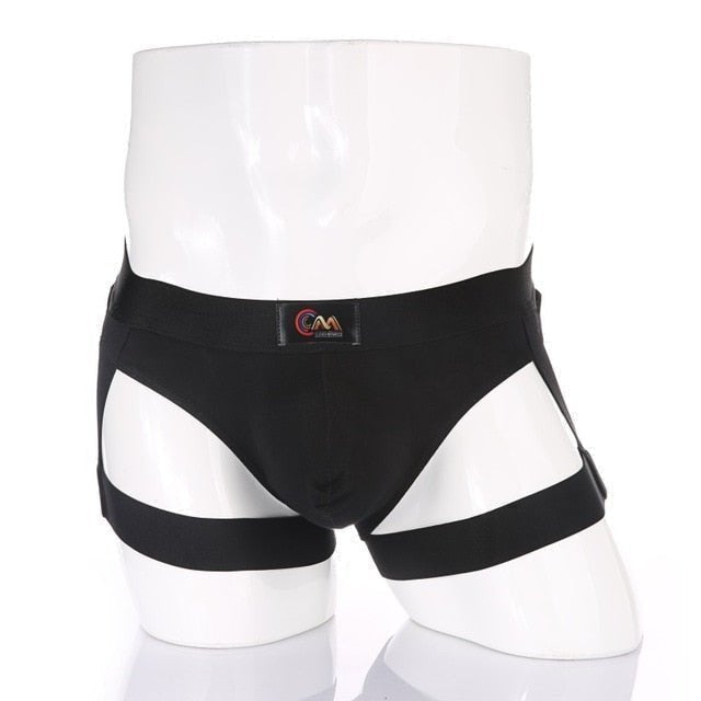Buns Out Thong with Leg Garter | dmunderwear variant image