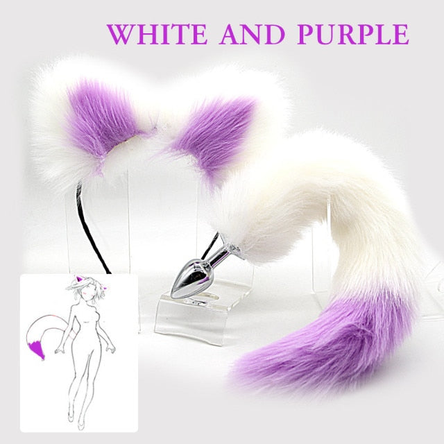Cat Tail Butt Plug With Ear Headband | dmunderwear variant image